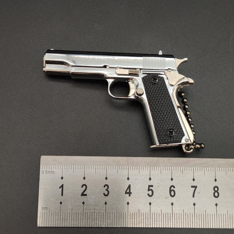 1911 mini gun keychain-sliver