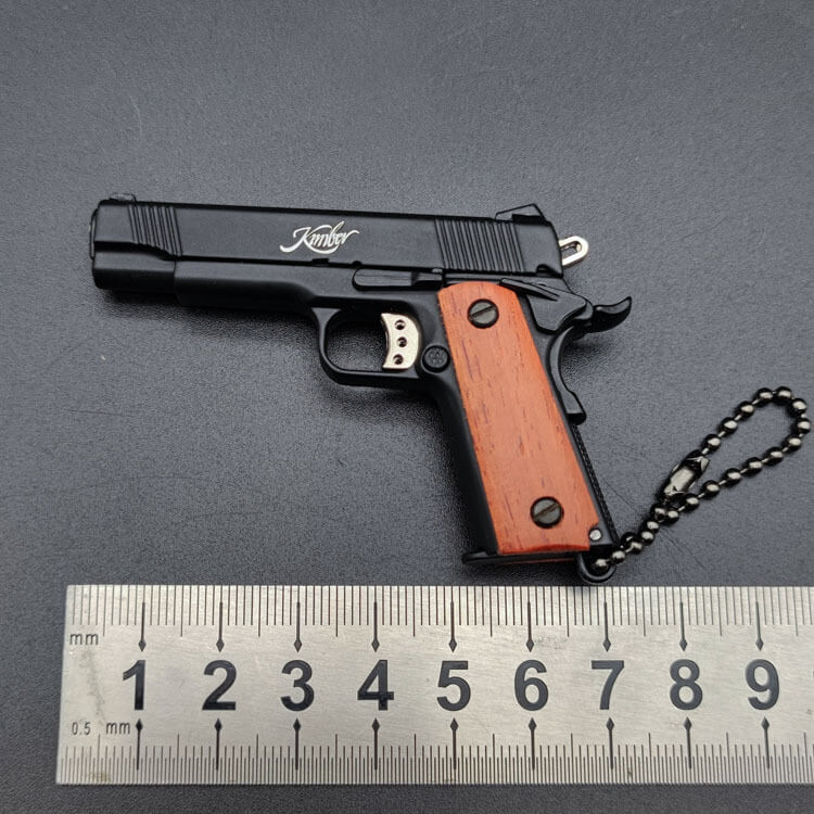 Ematok™ Metal Kimber 1911 Wooden Handle Gun Keychain