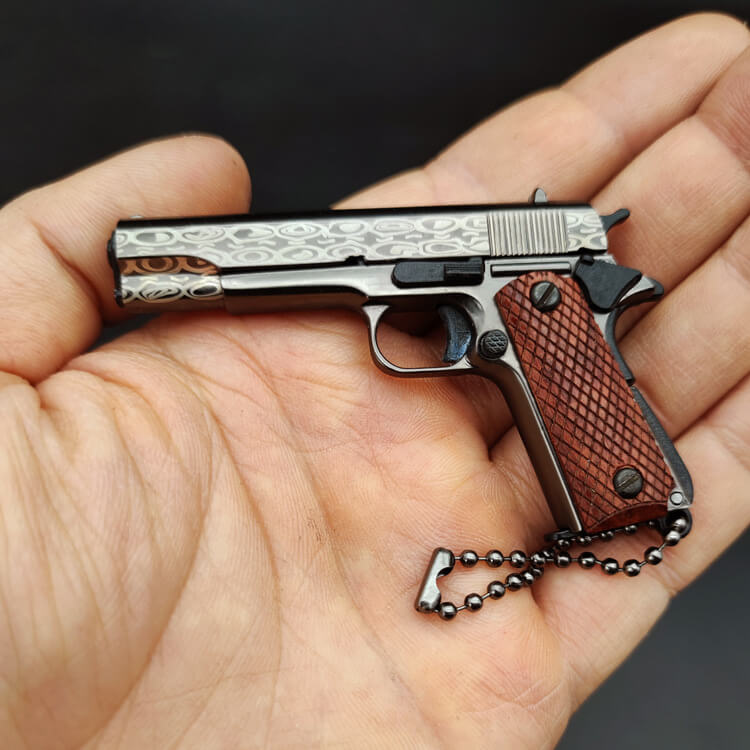 Ematok™ Mini Metal Floral 1911 Gun Keychains